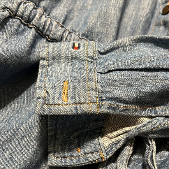 TOMMY HILFIGER small denim dress long sleeve pockets button down belted - Picture 12 of 13